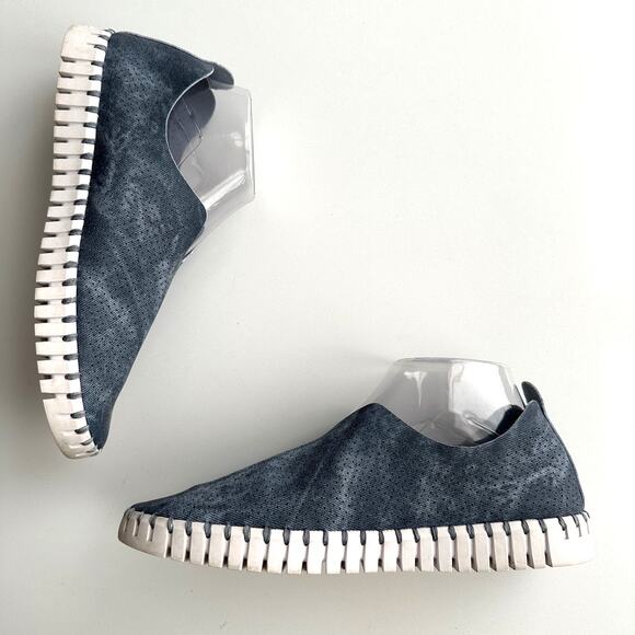 Ilse Jacobsen Tulip Dark Blue Wash Slip On Flex Travel Shoes EU 40 US 9 - Picture 2 of 7